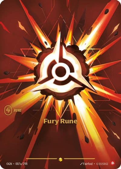 Fury Rune Alternate Art Origins Riftbound card