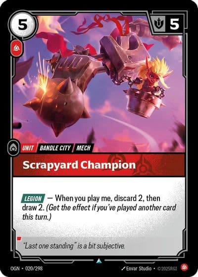 Scrapyard Champion Origins Riftbound card