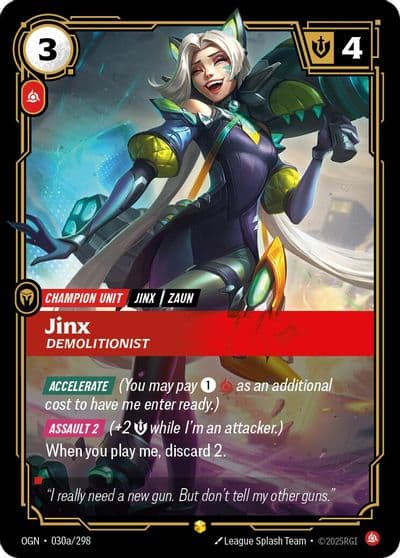 Jinx Demolitionist Alternate Art Origins Riftbound card