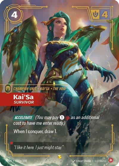 KaiSa Survivor Alternate Art Origins Riftbound card