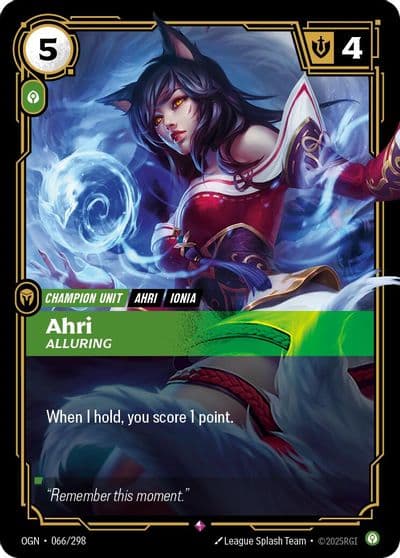 Ahri Alluring Origins Riftbound card