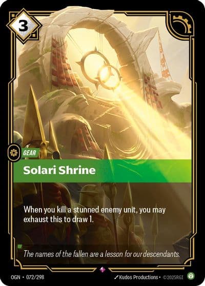 Solari Shrine Origins Riftbound card
