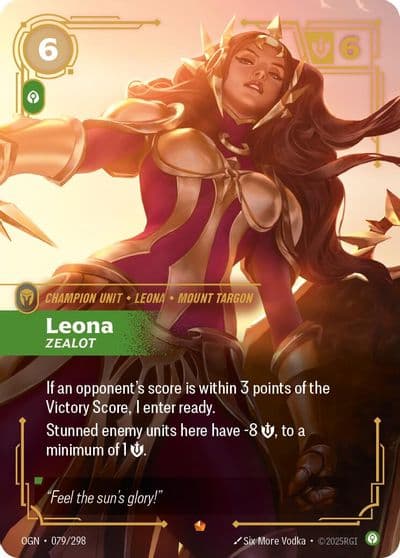 Leona Zealot Origins Riftbound card