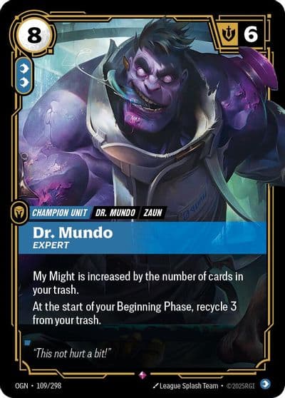 Dr Mundo Expert Origins Riftbound card