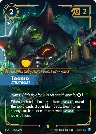 Teemo Strategist Alternate Art Origins Riftbound card
