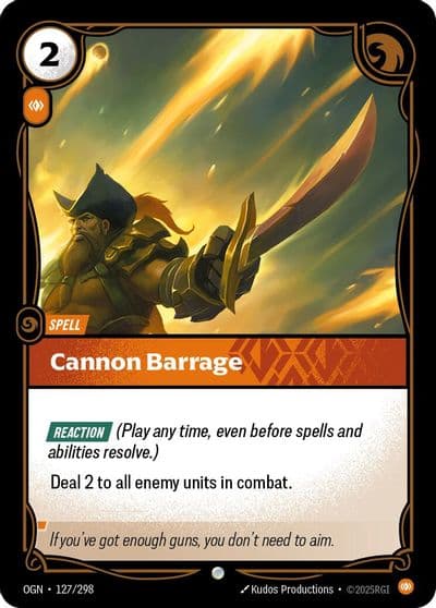 Cannon Barrage Origins Riftbound card