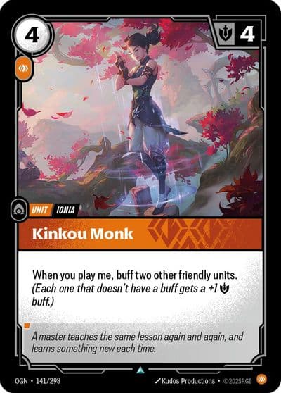 Kinkou Monk Origins Riftbound card