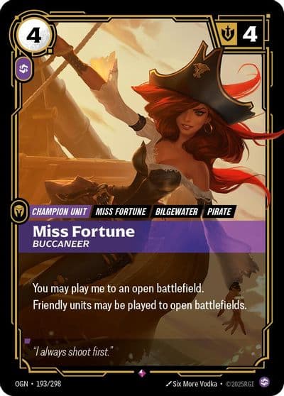 Miss Fortune Buccaneer Origins Riftbound card