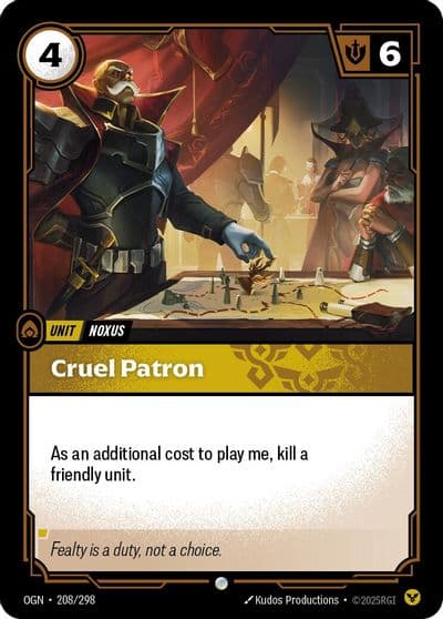 Cruel Patron Origins Riftbound card