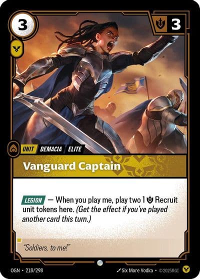 Vanguard Captain Origins Riftbound card