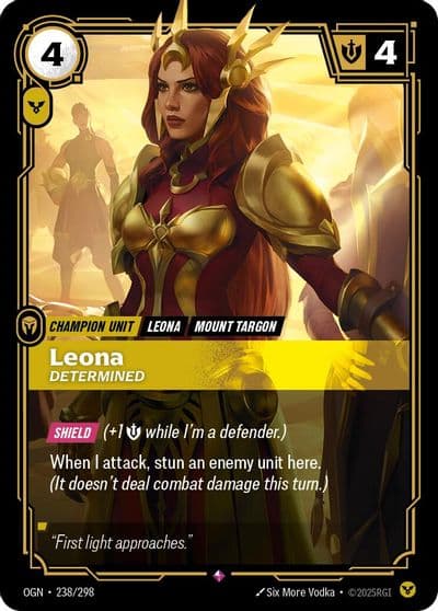 Leona Determined Origins Riftbound card