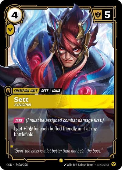 Sett Kingpin Alternate Art Origins Riftbound card