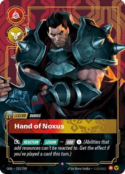 Darius Hand of Noxus Origins Riftbound card
