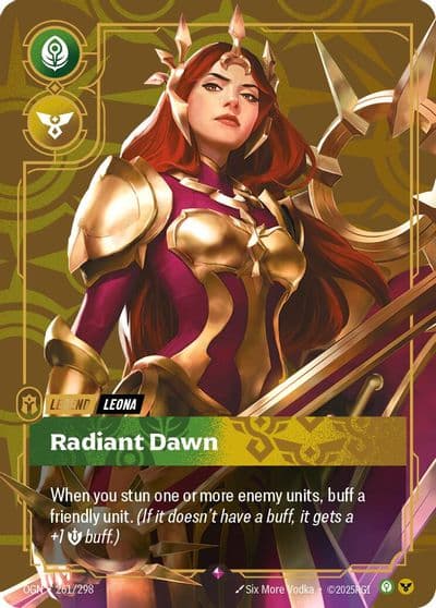 Leona Radiant Dawn Origins Riftbound card