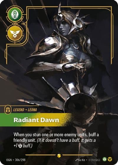 Leona Radiant Dawn Overnumbered Origins Riftbound card
