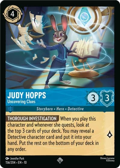 Judy Hopps Uncovering Clues Whispers in the Well Lorcana card