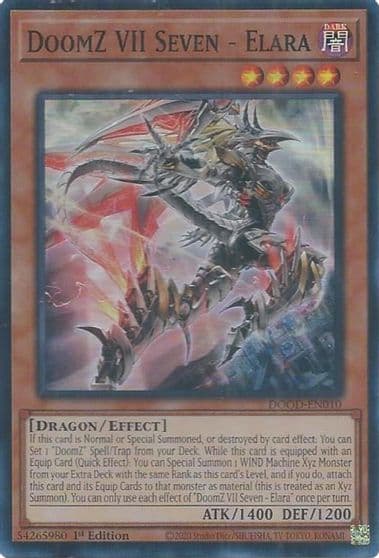 DoomZ VII Seven Elara Doom of Dimensions Yu-Gi-Oh! card