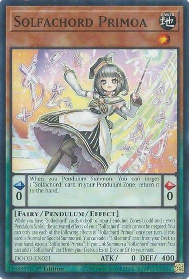 Solfachord Primoa Doom of Dimensions Yu-Gi-Oh! card