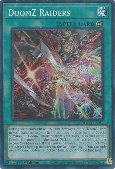 DoomZ Raiders Doom of Dimensions Yu-Gi-Oh! card