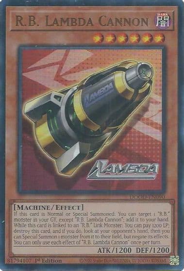 RB Lambda Cannon Doom of Dimensions Yu-Gi-Oh! card