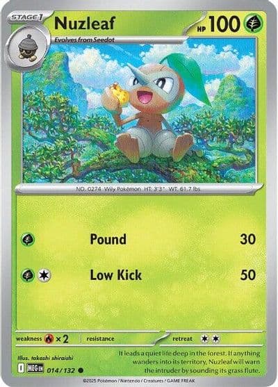 Nuzleaf ME01: Mega Evolution Pokemon card