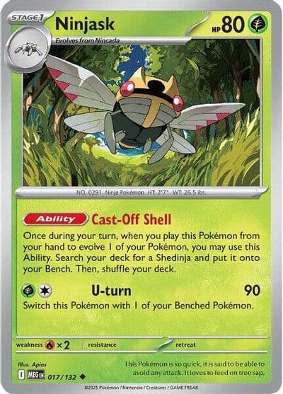 Ninjask ME01: Mega Evolution Pokemon card