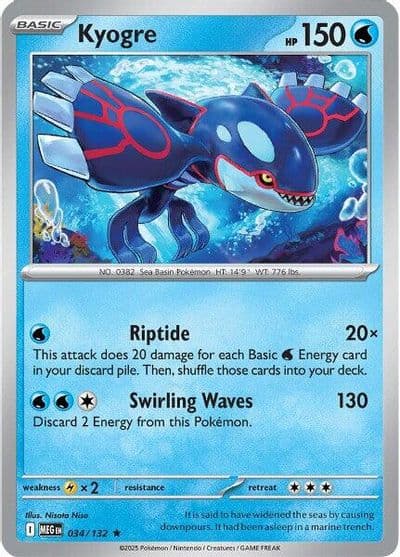 Kyogre ME01: Mega Evolution Pokemon card