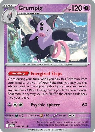 Grumpig ME01: Mega Evolution Pokemon card