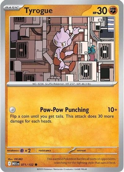 Tyrogue ME01: Mega Evolution Pokemon card