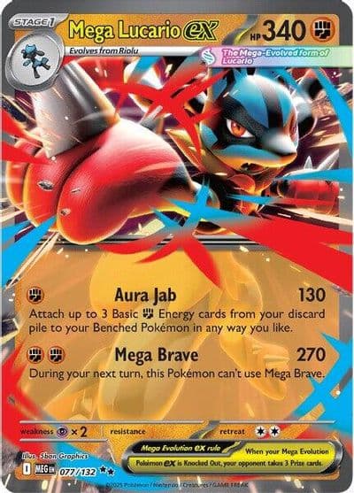 Mega Lucario ex ME01: Mega Evolution Pokemon card