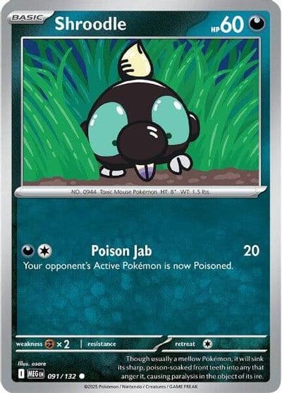 Shroodle ME01: Mega Evolution Pokemon card