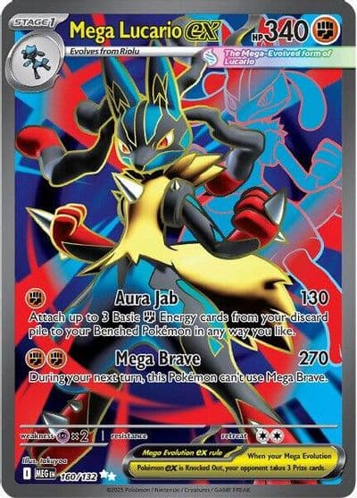 Mega Lucario ex ME01: Mega Evolution Pokemon card