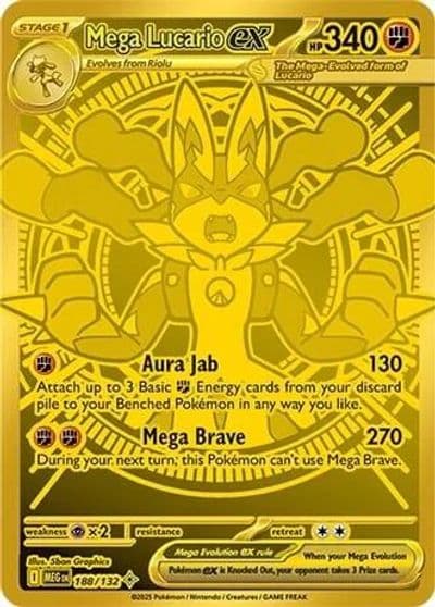 Mega Lucario ex ME01: Mega Evolution Pokemon card