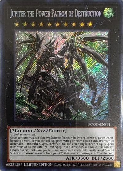 Jupiter the Power Patron of Destruction SR DOOD ENSP1 Doom of Dimensions Yu-Gi-Oh! card
