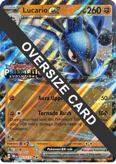 Lucario ex (Prismatic Evolutions Stamp) Jumbo Cards Pokemon card