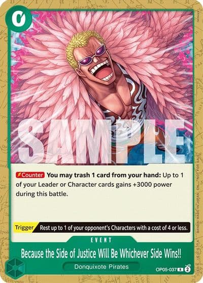 Because the Side of Justice Will Be Whichever Side Wins Tournament Pack 2025 Vol 4 One Piece Promotion Cards One Piece card