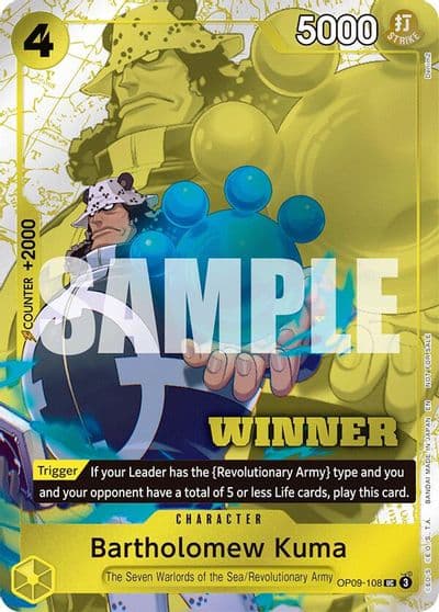 Bartholomew Kuma Winner Pack 2025 Vol 4 One Piece Promotion Cards One Piece card
