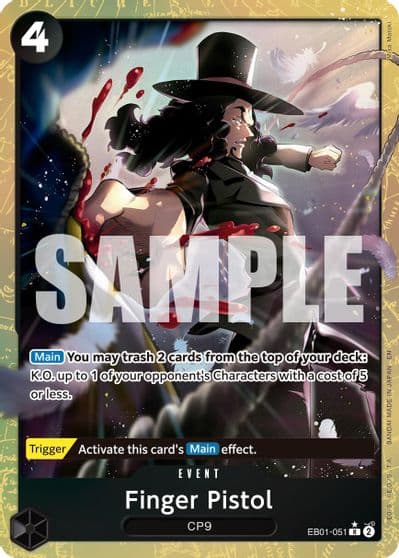 Finger Pistol Alternate Art Premium Booster -The Best- Vol. 2 One Piece card