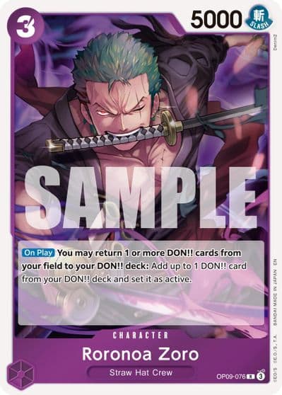 Roronoa Zoro OP09 076 Premium Booster -The Best- Vol. 2 One Piece card