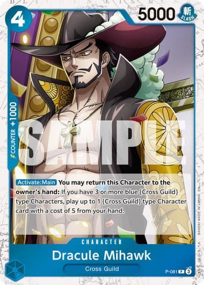 Dracule Mihawk P 081 Pirate Foil Premium Booster -The Best- Vol. 2 One Piece card