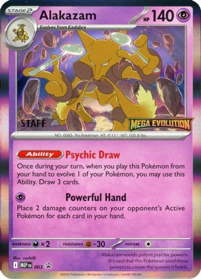 Alakazam - 003 (Staff) ME: Mega Evolution Promo Pokemon card