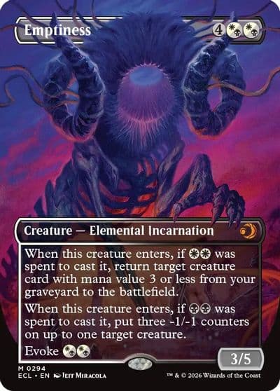 Emptiness Borderless Lorwyn Eclipsed Magic card