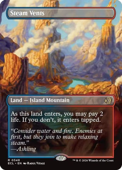 Steam Vents Borderless Lorwyn Eclipsed Magic card