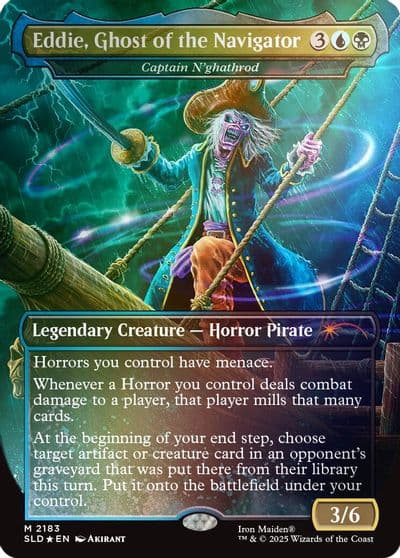Eddie Ghost of the Navigator Captain Nghathrod Rainbow Foil Secret Lair Drop Series Magic card
