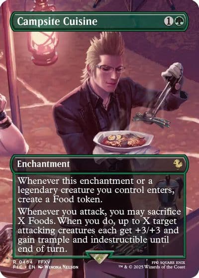 Campsite Cuisine Borderless Commander: FINAL FANTASY Magic card