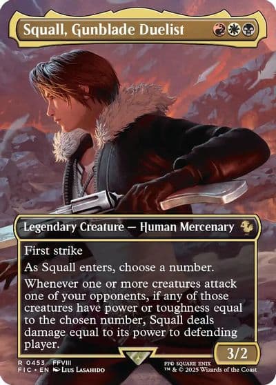 Squall Gunblade Duelist Borderless Commander: FINAL FANTASY Magic card