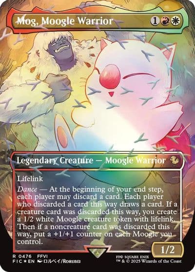 Mog Moogle Warrior Borderless Chocobo Track Foil Commander: FINAL FANTASY Magic card