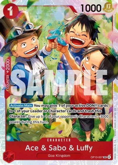 Ace and Sabo and Luffy Carrying On His Will One Piece card