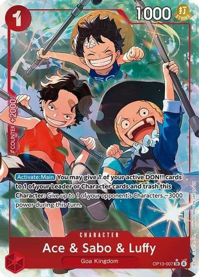 Ace and Sabo and Luffy Alternate Art Carrying On His Will One Piece card