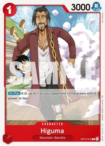 Higuma Carrying On His Will One Piece card